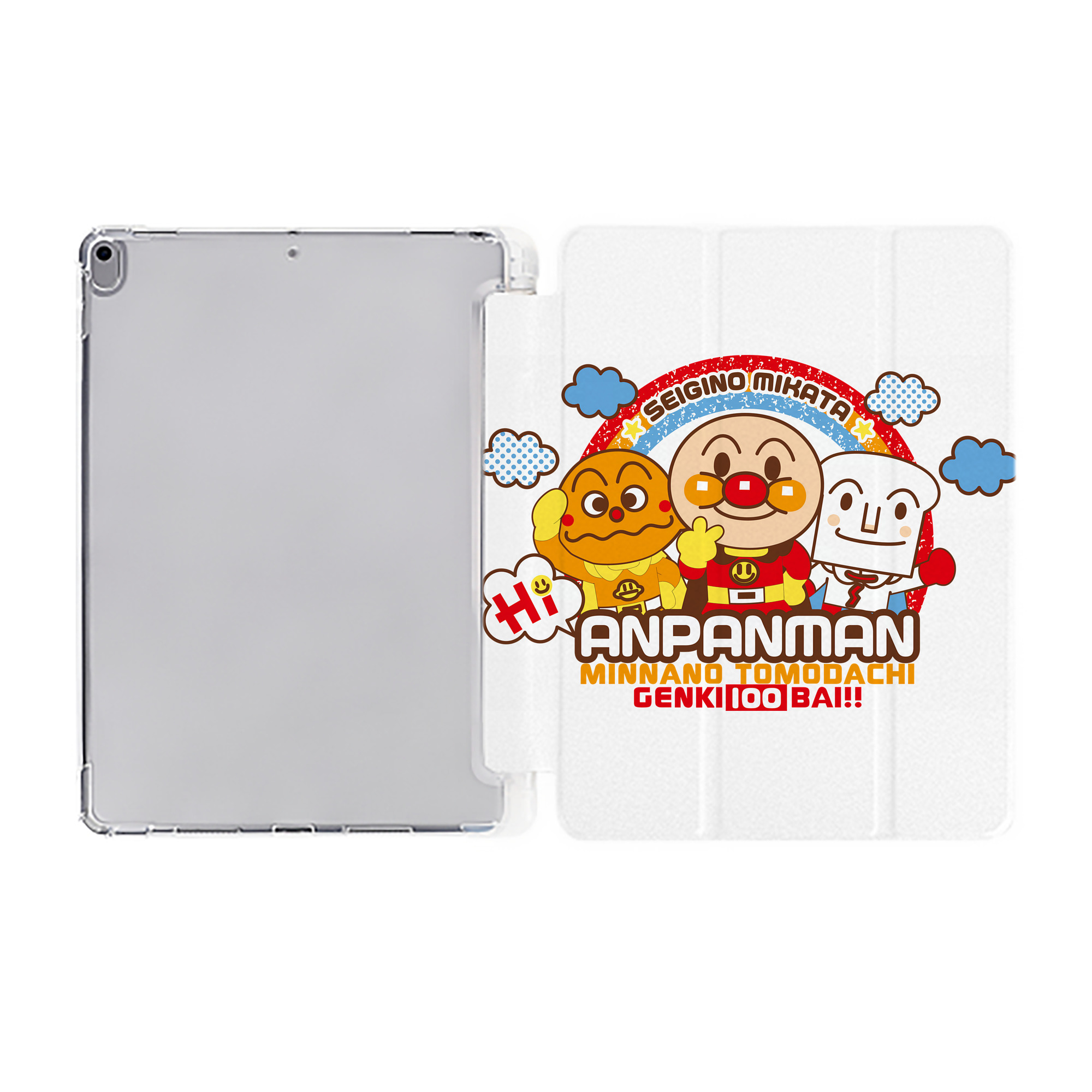 （画像用） アンパンマン Anpanman IPad ケース ペン収納付き 三つ折りスタンド PUレザー×シリコン 対応機種9.5/10.5/10.9インチ